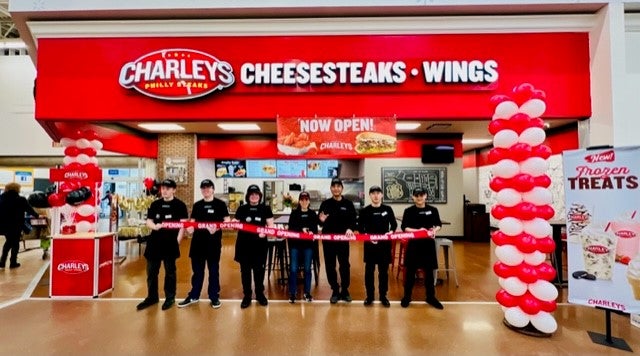 The team at Charleys Cheesesteaks and Wings during the grand opening in January 2023.